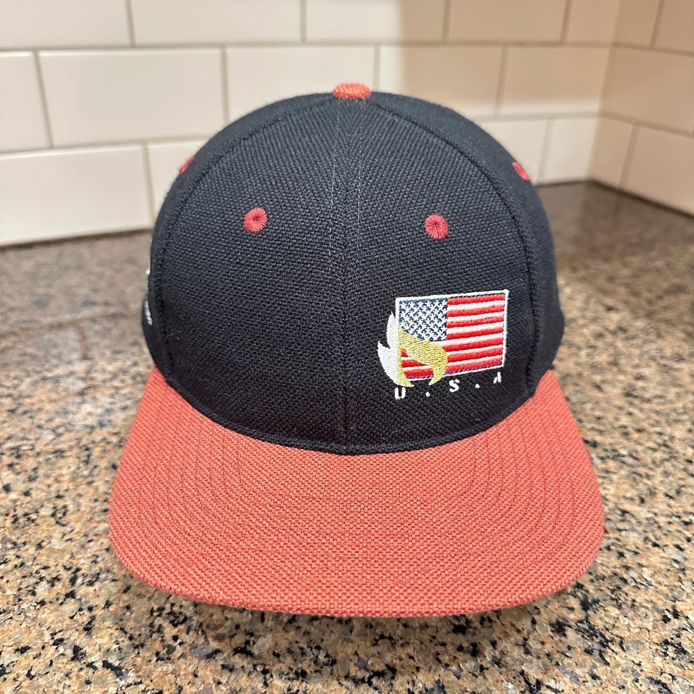 Atlanta 1996 Olympics USA Logo Athletic Snapback‎ Hat SAMPLE Deadstock
